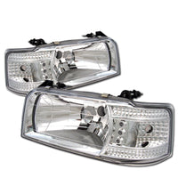 Spyder Ford F150 92-96/Ford Bronco 92-96 1PC LED ( LEDs)Crystal Headlights Chrm HD-YD-FB92-1PC-C - Mammoth Racing -