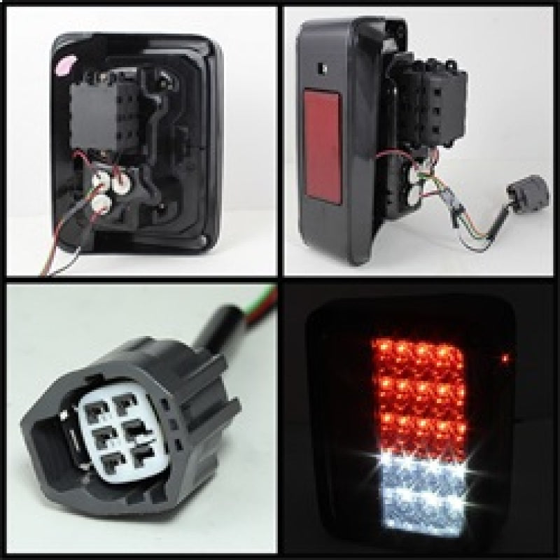 Spyder Jeep Wrangler 07-15 LED Tail Lights Smoke ALT-YD-JWA07-LED-SM - Mammoth Racing -