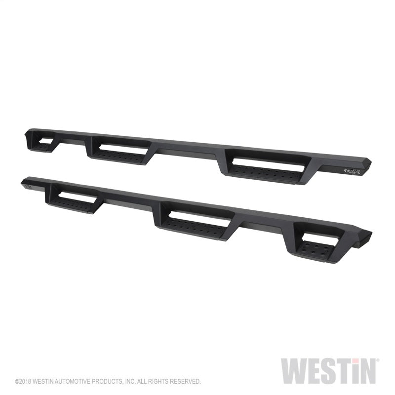 Westin 2019 Chevrolet Silverado/Sierra 1500 (5.5ft) Drop Wheel to Wheel Nerf Step Bars - Txt Black - Mammoth Racing -