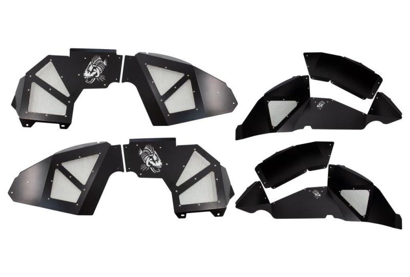 Fishbone Offroad 2018+ Jeep Wrangler JL Front/Rear Set of 4 Aluminum - Blk Powdercoat Inner Fenders - Mammoth Racing -