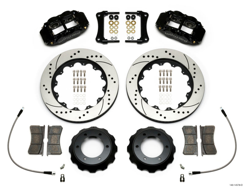Wilwood Narrow Superlite Black 6R Front Kit 14in Drilled Rotor w/ Lines 05-15 Toyota Tacoma - My Store