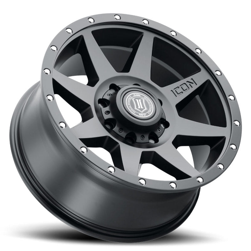 Icon Rebound 20x9 8x170 6mm Offset 5.25in BS Satin Black Wheel - Mammoth Racing -