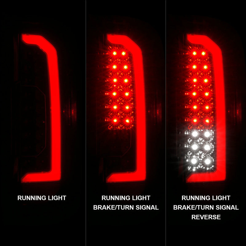 ANZO 15-21 GMC Canyon Full LED Taillights w/ Red Lightbar Black Housing/Clear Lens - Mammoth Racing -