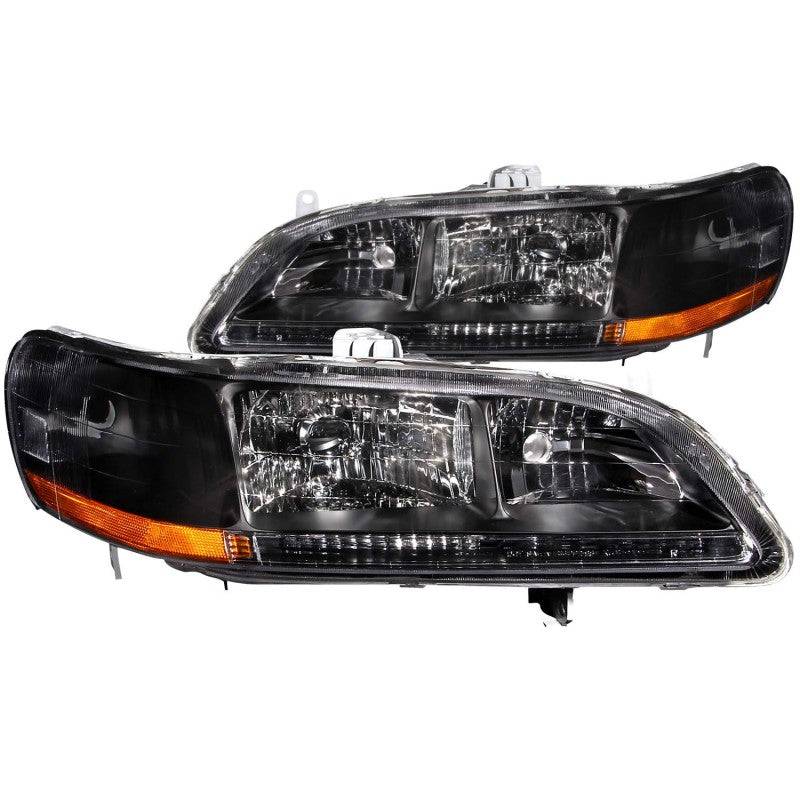 ANZO 1998-2002 Honda Accord Crystal Headlights Black - My Store