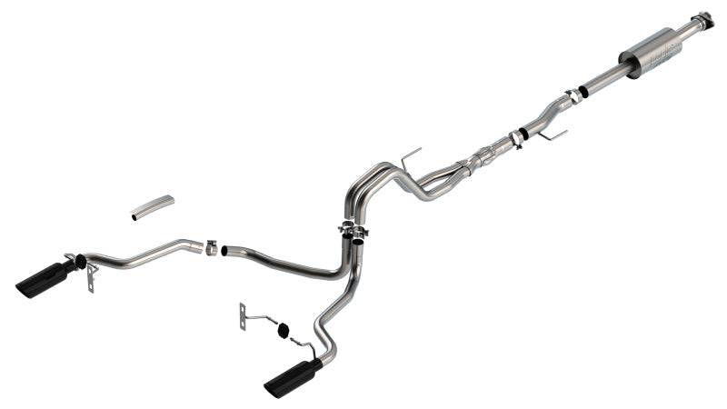 Borla F-150 2021 5.0L 4dr CC SB EC STB Lariat/KR/Platinm/LTD 3/2.25 SRE Cat-Back ATAK Black CHR Tips - Mammoth Racing -