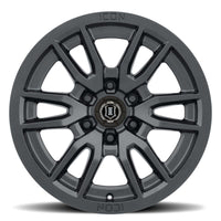 Icon Vector 6 17x8.5 6x5.5 25mm Offset 5.75in BS 95.1mm Bore Satin Black Wheel - Mammoth Racing -