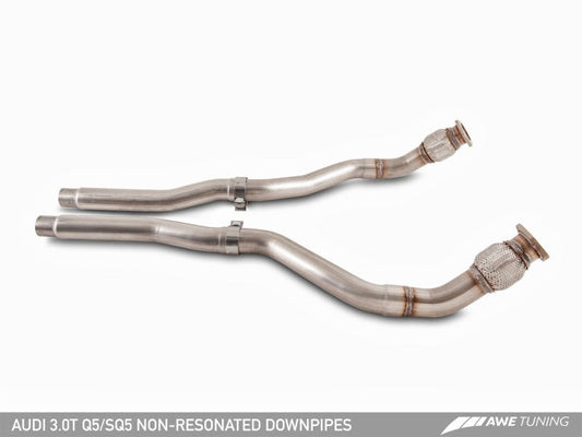 AWE Tuning Audi 8R Q5 3.2L Non-Resonated Exhaust System (Downpipe-Back) - Polished Silver Tips - Mammoth Racing -