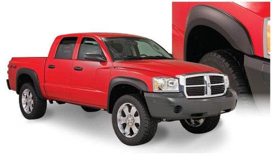 Bushwacker 05-10 Dodge Dakota Crew Cab Fleetside Extend-A-Fender Style Flares 4pc 64.9in Bed - Black - Mammoth Racing -