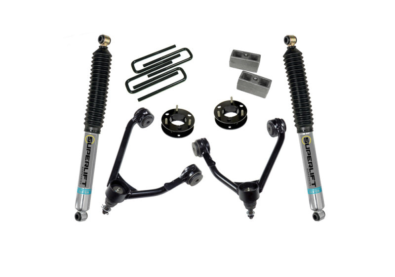 Superlift 07-16 Chevy Silv 1500 2WD 3.5in Lift Kit w/ Cast Steel Control Arms & Bilstein Rear Shocks - Mammoth Racing -