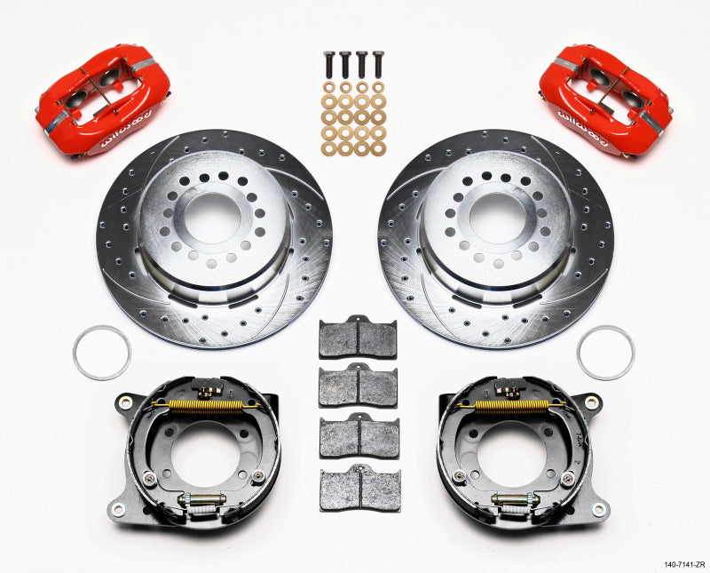 Wilwood Forged Dynalite P/S P-B Kit Drill-Zinc Red Chevy 12 Bolt w/ C-Clips - My Store