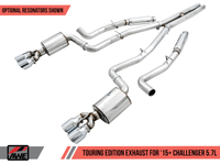 AWE Tuning 2017+ Challenger 5.7L Touring Edition Exhaust - Non-Resonated - Chrome Silver Quad Tips - Mammoth Racing -