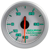 Autometer Airdrive 2-1/6in Boost/Vac Gauge 30in Hg/30 PSI - Silver - My Store