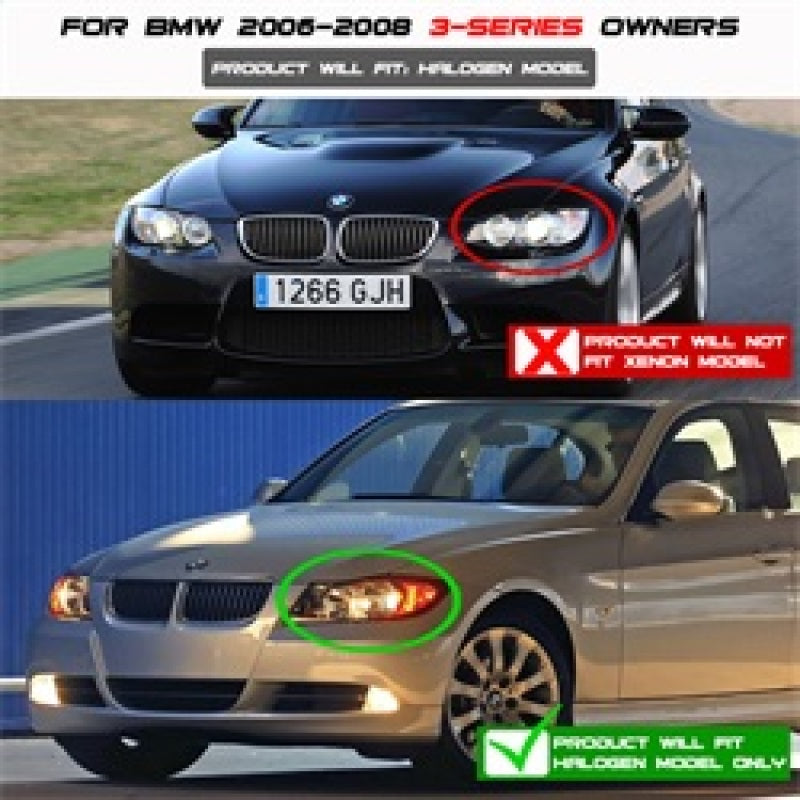 Spyder BMW E90 3-Series 06-08 Projector LED Halo Amber Reflctr Rplc Bulb Chrm PRO-YD-BMWE9005-AM-C - Mammoth Racing -