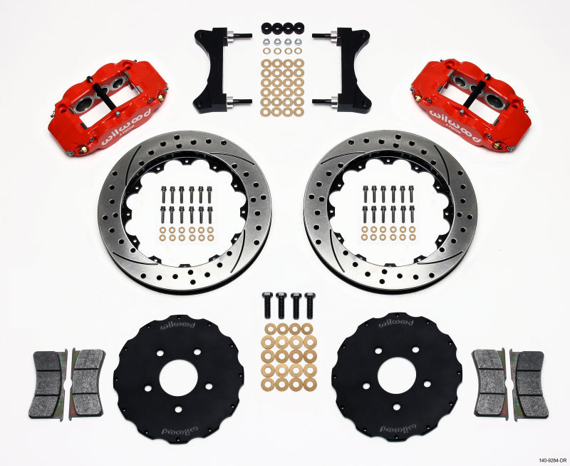 Wilwood Narrow Superlite 6R Front Hat Kit 13.06in Drilled Red Mitsubishi EVO Viii - My Store