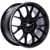 BBS CH-R 18x8 5x120 ET40 Satin Black Polished Rim Protector Wheel -82mm PFS/Clip Required - Mammoth Racing -