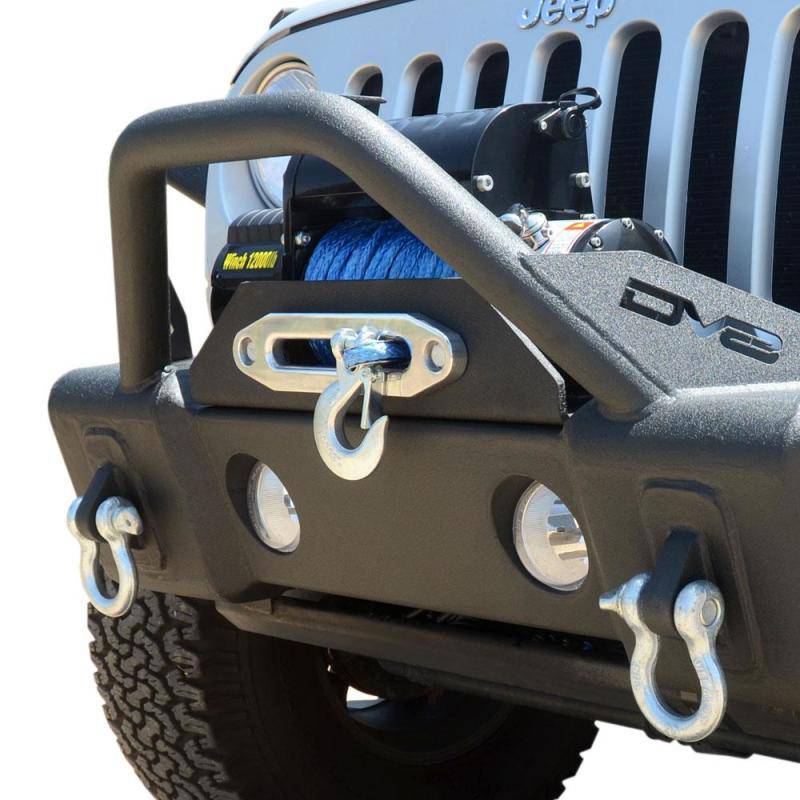 DV8 Offroad 07-18 Jeep Wrangler JK/JL FS-13 Steel Stubby Front Bumper w/ Fog Lights - Mammoth Racing -