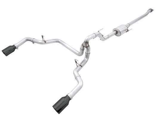 AWE 0FG 21+ Ford F150 Dual Split Rear Cat-Back Exhaust- 5in Diamond Black Tips - My Store