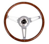 NRG Classic Wood Grain Steering Wheel (365mm) Wood w/Metal Inserts & Brushed Alum. 3-Spoke Center - My Store