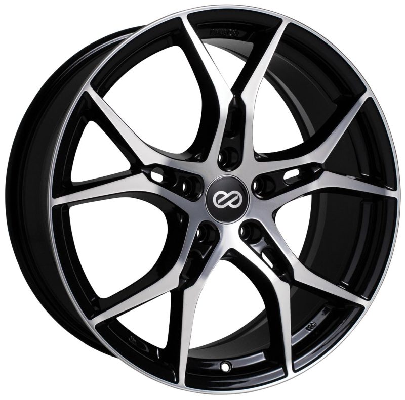 Enkei Vulcan 18X8.0 45mm Offset 5x100 Bolt 72.6mm Bore Black Machined Wheel - Mammoth Racing -