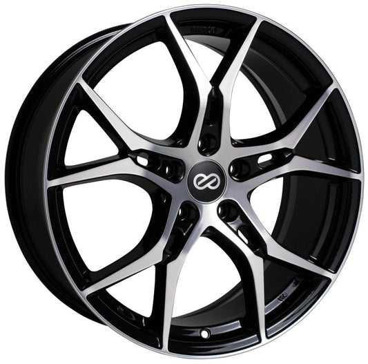 Enkei Vulcan 17x7.5 45mm Offset 5x114.3 Bolt 72.6mm Bore Black Machined Wheel - Mammoth Racing -