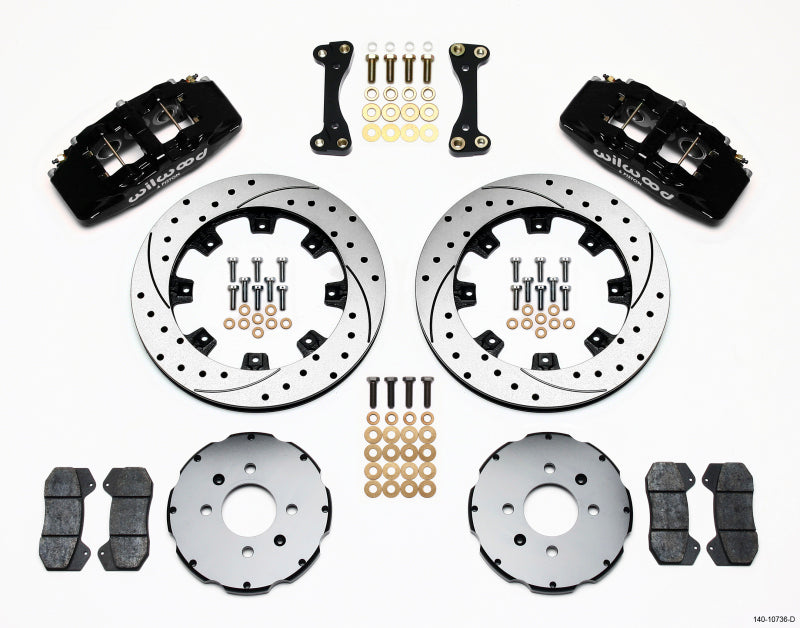 Wilwood Dynapro 6 Front Hat Kit 12.19in Drilled 90-99 Civic w/240 mm Disc - Mammoth Racing -