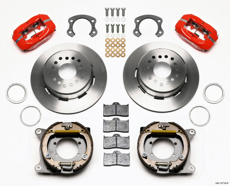Wilwood Forged Dynalite P/S Park Brake Kit Red Ford 8.8 Special w/2.50in Offset-5 Lug - My Store