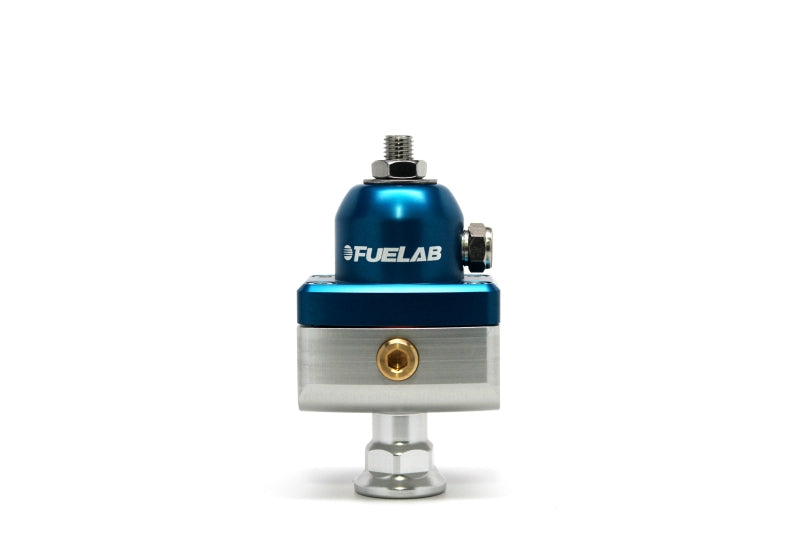 Fuelab 575 High Pressure Adjustable Mini FPR Blocking 25-65 PSI (1) -6AN In (2) -6AN Out - Blue - Mammoth Racing -