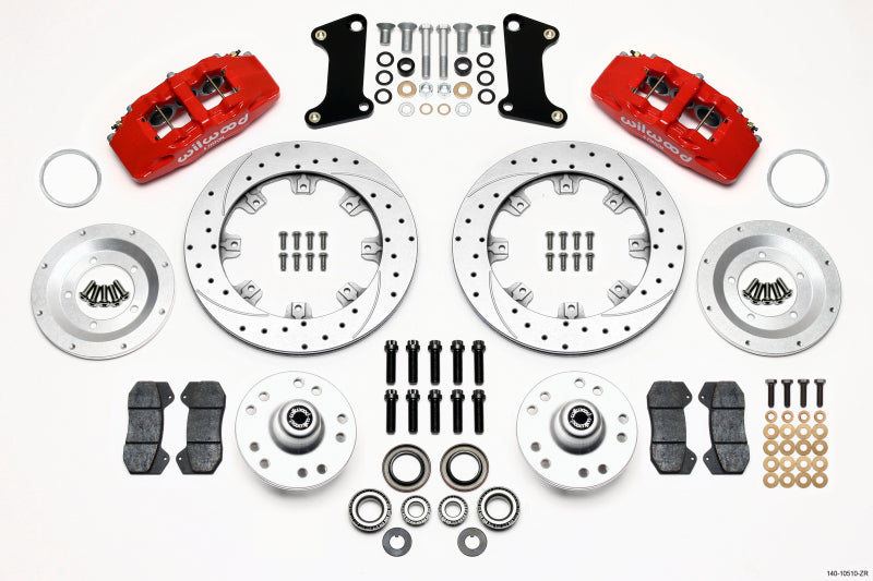 Wilwood Dynapro 6 Front Hub Kit 12.19in Drill-Zinc Red 67-69 Camaro (*Line Kit Needed*) - Mammoth Racing -