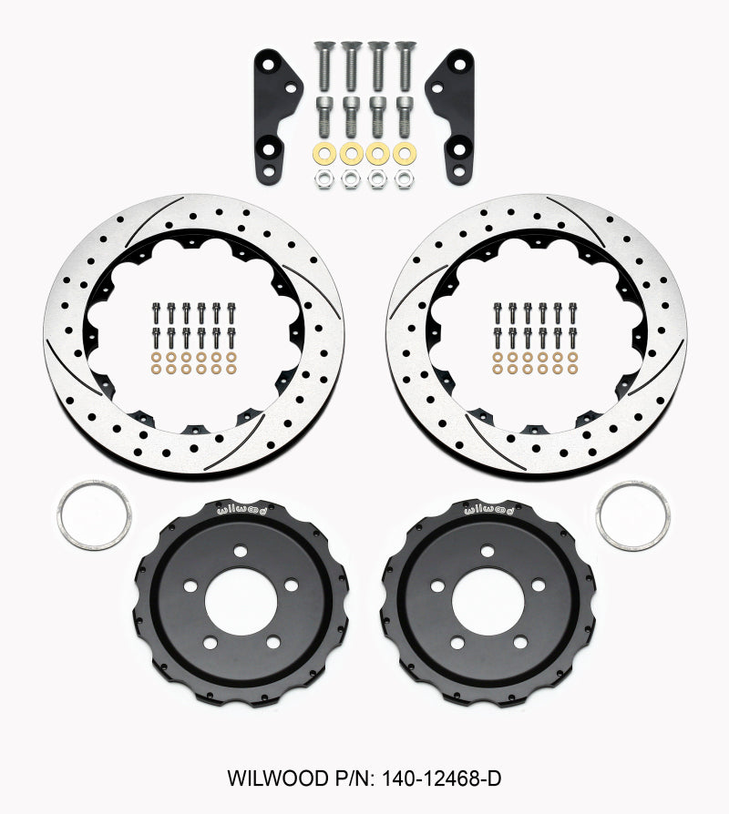 Wilwood Pro-Matrix Rear Kit Drilled 05-12 Mustang GT (2pc Hat/Rtr) - Mammoth Racing -