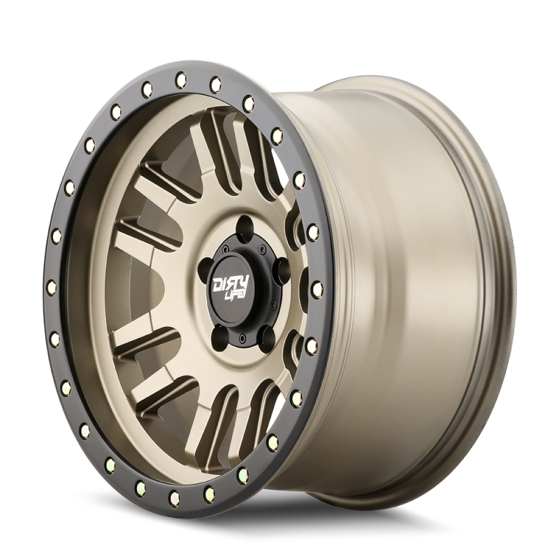 Dirty Life 9309 Canyon Pro 17x9/5x150 BP/0mm Offset/110mm Hub Satin Gold Wheel - Beadlock - Mammoth Racing -