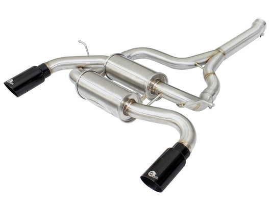 aFe MACHForce XP SS-304 Black Tip 2.5in Dia Axle Back Exhaust 12-15 BMW 335i (F30) 3.0L (t) - Mammoth Racing -