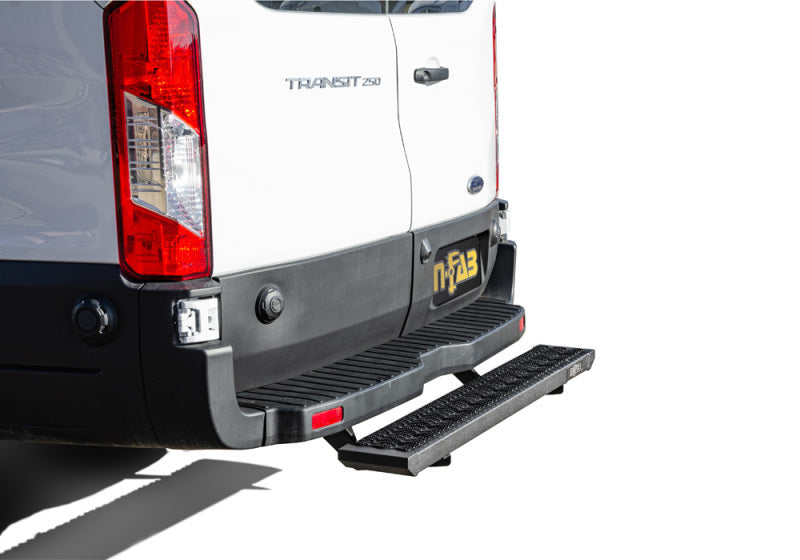 N-Fab Growler Fleet 2019 Ford Transit Van - Rear Door Step - Tex. Black - Mammoth Racing -