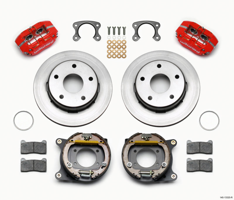 Wilwood Dynapro Lug Mount P/S Park Brake Kit Red Small Ford 2.36in Off Bronco 5 x 5.50 - Mammoth Racing -