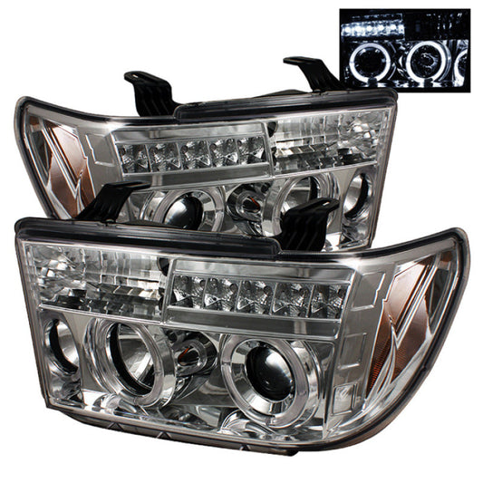 Spyder Toyota Tundra 07-13 Projector Headlights LED Halo LED Chrm PRO-YD-TTU07-HL-C - Mammoth Racing -