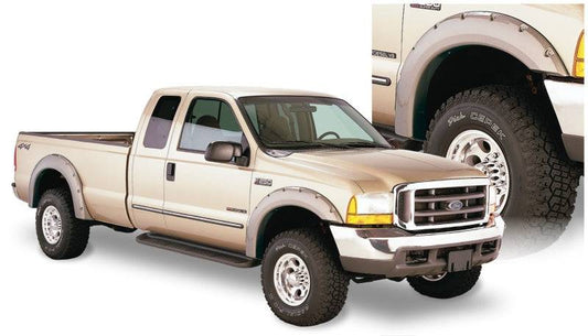 Bushwacker 99-07 Ford F-250 Super Duty Styleside Pocket Style Flares 4pc 81.0/96.0in Bed - Black - Mammoth Racing -