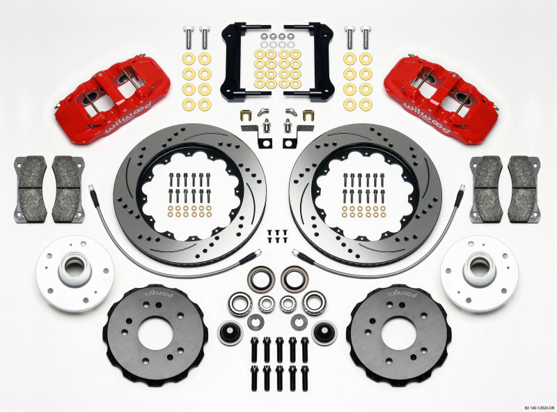 Wilwood Aero6 Front Truck Kit 14.25in Drill Red 97-03 Ford F150 - Mammoth Racing -