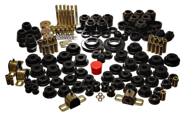 Energy Suspension 97-06 Jeep Wrangler TJ (w/ 1in Body Lift Kit) Black Hyper-Flex Master Bushing Set - Mammoth Racing -