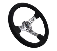 NRG Reinforced Steering Wheel (350mm / 3in. Deep) Blk Suede w/Hydrodipped Digi-Camo Spokes - My Store