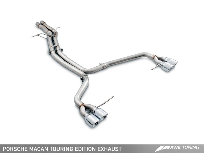 AWE Tuning Porsche Macan Touring Edition Exhaust System - Chrome Silver 102mm Tips - Mammoth Racing -