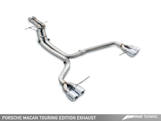 AWE Tuning Porsche Macan Touring Edition Exhaust System - Chrome Silver 102mm Tips - Mammoth Racing -