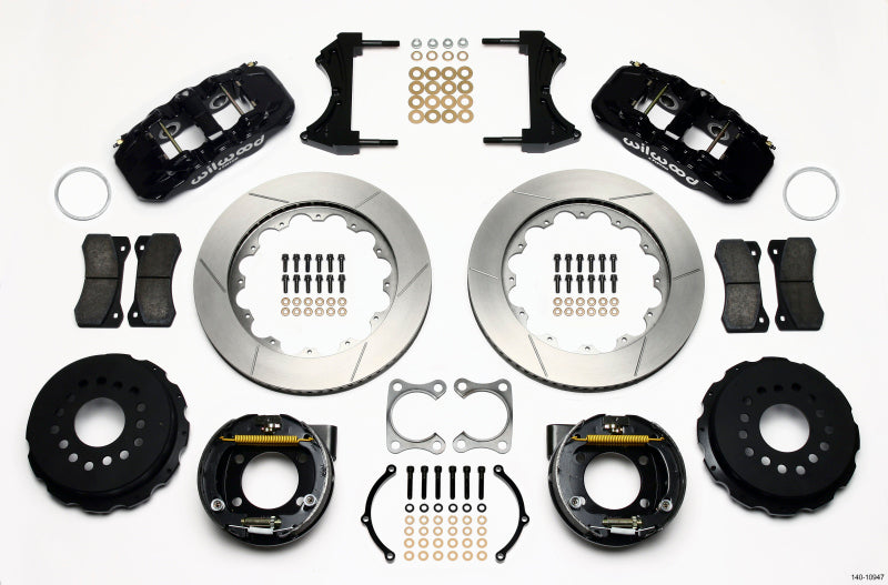 Wilwood Aero4 Rear P-Brake Kit 14.00in Big Ford Old Style 2.36in Offset - Mammoth Racing -