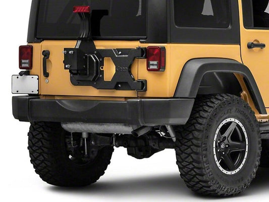 Officially Licensed Jeep 07-18 Jeep Wrangler JK HD Tire Carrier w/ Mount and Jeep Logo - Mammoth Racing -