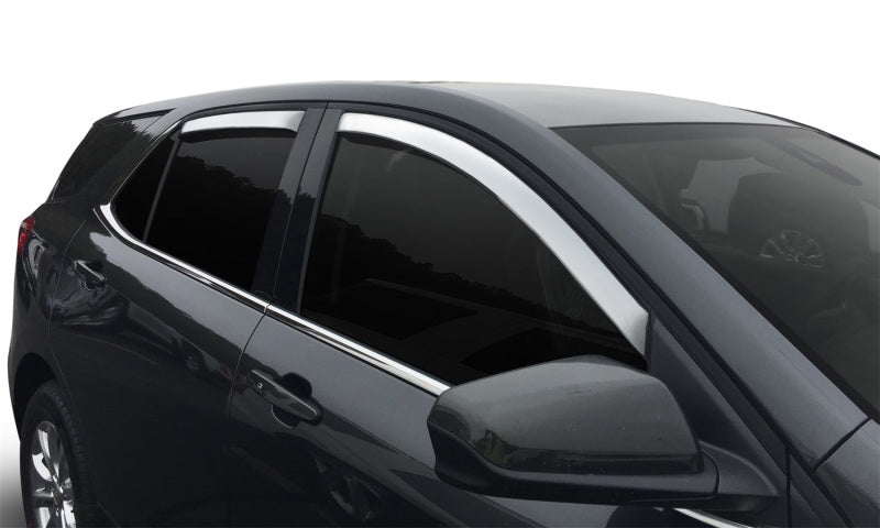 AVS 17-22 GMC Arcadia Ventvisor Outside Mount Front & Rear Window Deflectors 4pc - Chrome - Mammoth Racing -