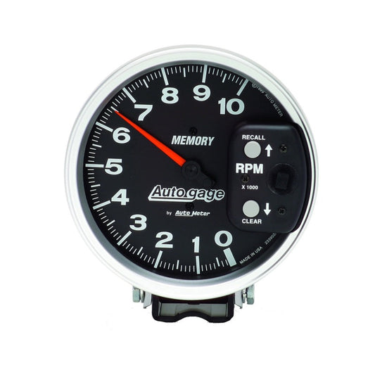 Autometer 5 inch 10,000 RPM w/ Peak Memory Pedestal Tachometer Auto Gage - Black - My Store