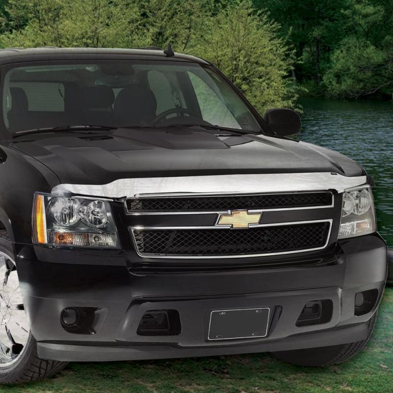 AVS 15-20 Ford F-150 (Excl. Raptor) High Profile Hood Shield - Chrome - Mammoth Racing -