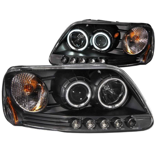 ANZO 1997-2003 Ford F-150 Projector Headlights w/ Halo Black (CCFL) - My Store