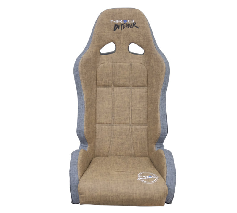 NRG Defender Seat/ Water Resistant Steel Frame Suspension - Brown w/ Gray Trim w/ Defender Logo - My Store