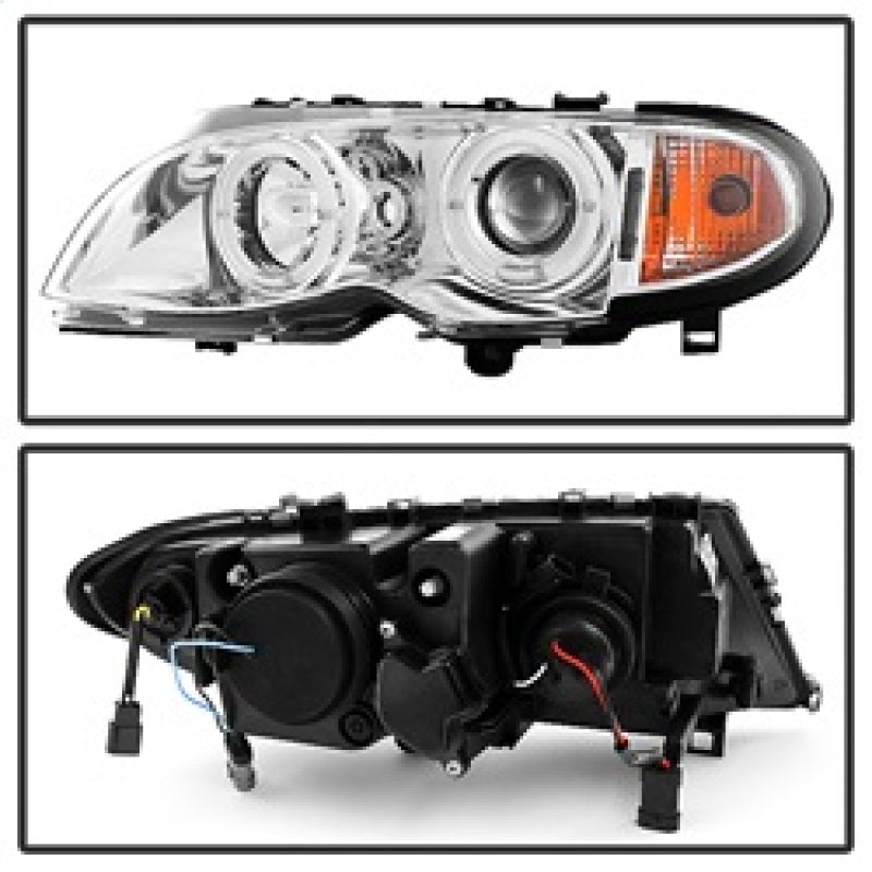 Spyder BMW E46 3-Series 02-05 4DR Projector Headlights 1PC LED Halo Chrm PRO-YD-BMWE4602-4D-AM-C - Mammoth Racing -