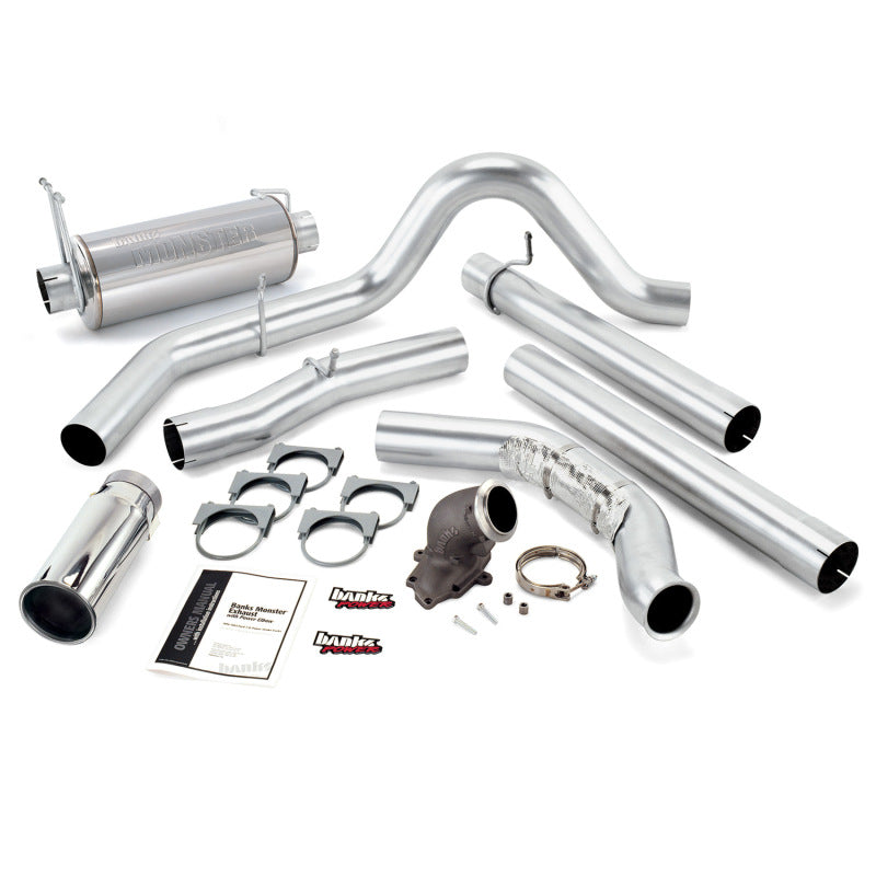 Banks Power 99 Ford 7.3L Cat Monster Exhaust w/ Power Elbow - SS Single Exhaust w/ Chrome Tip - Mammoth Racing -
