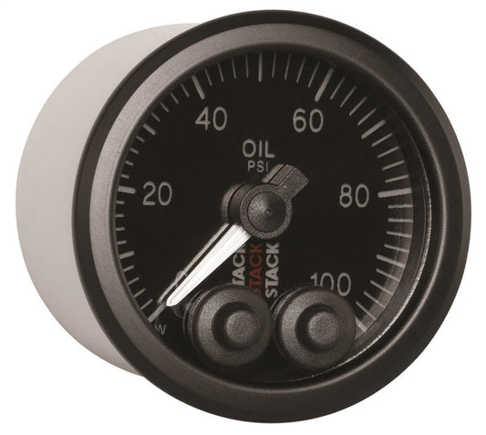 Autometer Stack Instruments Pro Control 52mm 0-100 PSI Oil Pressure Gauge - Black (1/8in Nptf Male) - My Store
